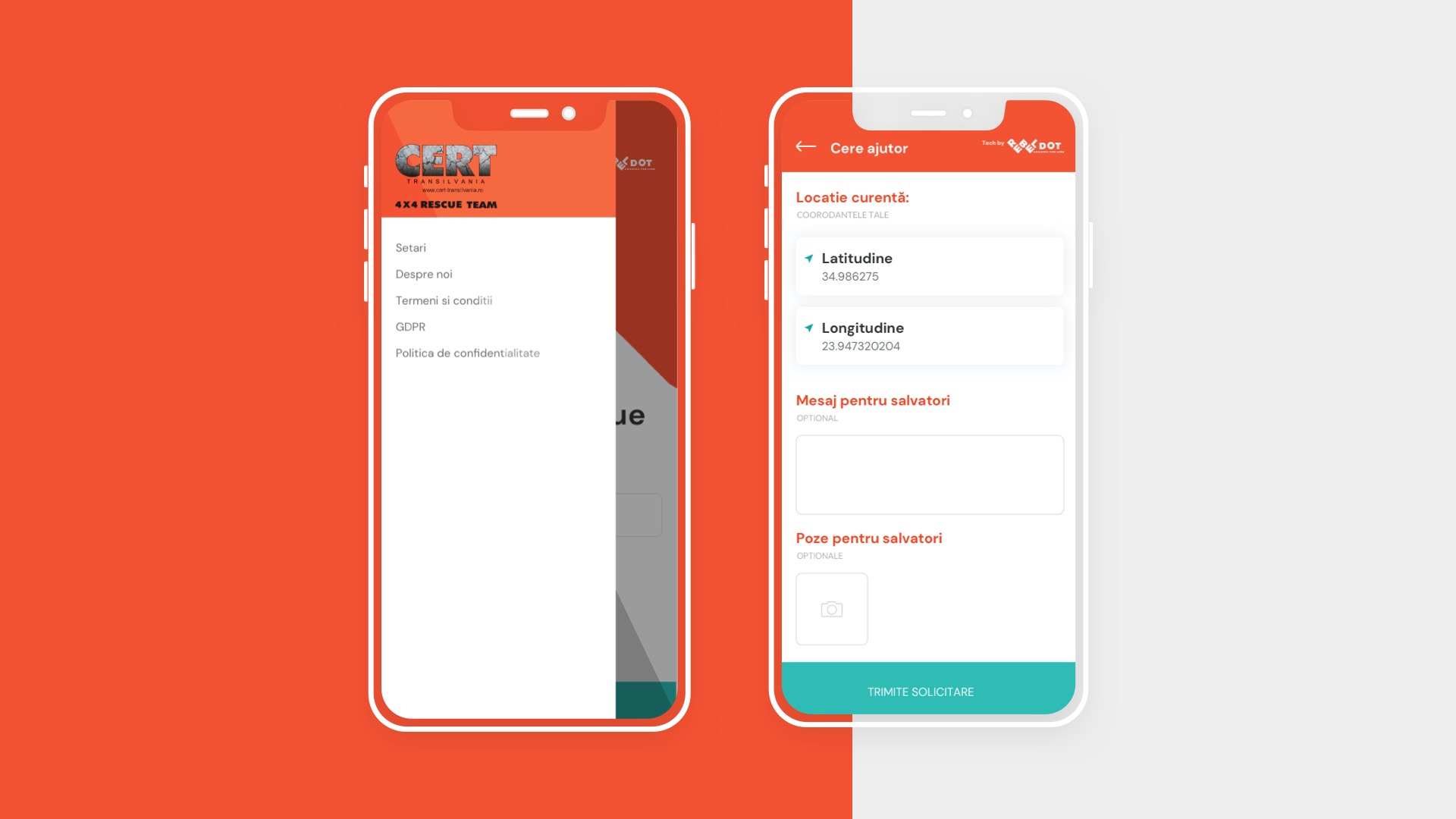 rescue mobile app design in Flutter