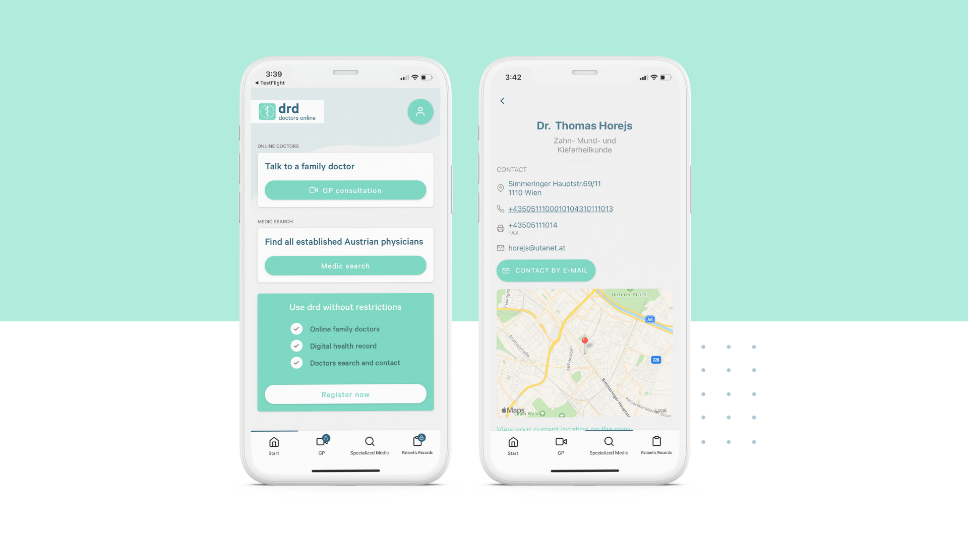 telemedicine app dashboard